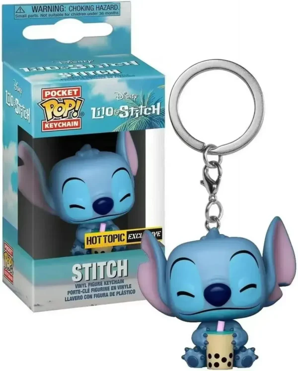 FUNKO POP Disney HULA STITCH ELVIS SLEEPING STITCH IN BATHTUB Summer STITCH Keychain Toy TIKI STITCH LILO SCRUMP Keyring Toys - Image 2