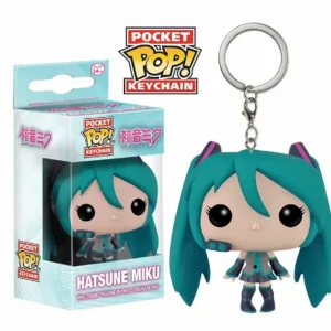 FUNKO POP Anime Hatsune Miku Keyring Pocket Pop Keychain Toy Action Toy Figures Key Chain Vinyl Figure Doll Toys for Children