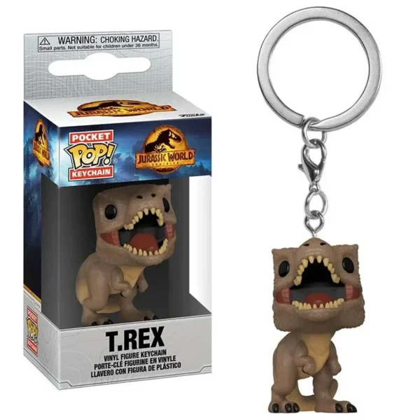 FUNKO POP Keychain Toy Jurassic World T.REX VELOCIRAPTOR BLUE Vinyl Figure Pocket Pop Keychain Collection Gifts Toys Pendants - Image 4