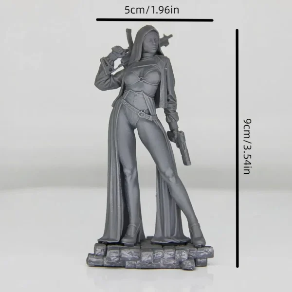Woman With A Machine Gun Miniature Figure 1:24 Resin Model Kit Unpainted Plastic Model Kit Anime Figure A563 - Image 3