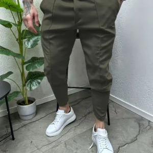 Europe and the United States new men's leisure sports slim small foot overalls outdoor trend pants stretch fitness pants