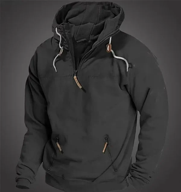 Europe and the United States across the autumn and winter hooded men with velvet fashion casual hooded youth jacket top - Image 2