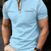 Europe and the United States summer golf casual sports shirt stand collar men fitness Cotton blended POLO shirt, new, muscle men