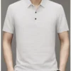 Lapel high-end Internet speed dry ice silk men's polo shirt summer casual business slim short sleeve T-shirt