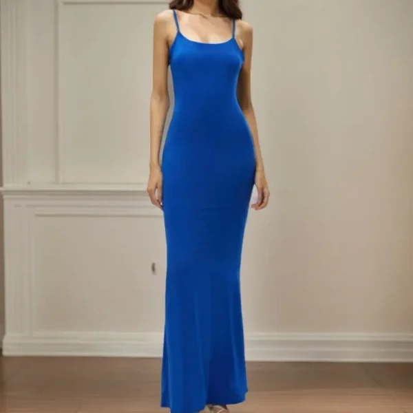 Sexy Hot Girl Suspender Dress Y2k Sleeveless Solid Color Skinny Vestidos Fashion Square Collar Spaghetti Strap Backless Dresses - Image 2