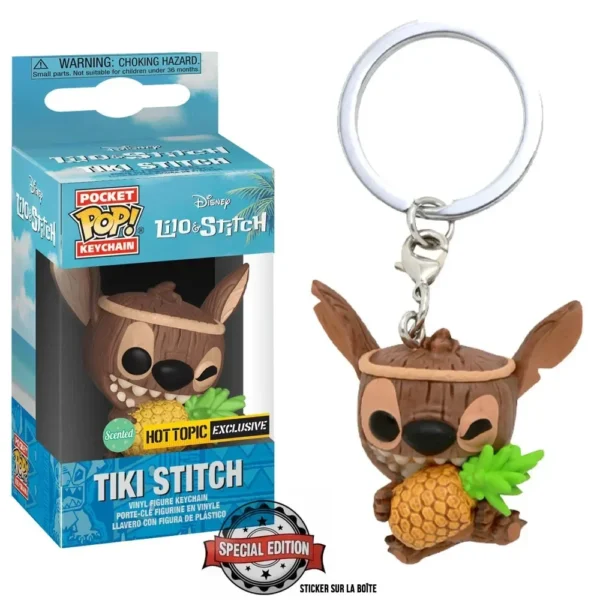FUNKO POP Disney HULA STITCH ELVIS SLEEPING STITCH IN BATHTUB Summer STITCH Keychain Toy TIKI STITCH LILO SCRUMP Keyring Toys - Image 3
