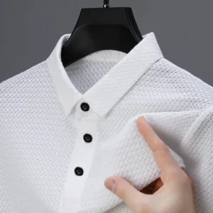 Summer T-shirt net ice silk breathable Short sleeve men's shirt collar solid Polo shirt Half sleeve men's clothing