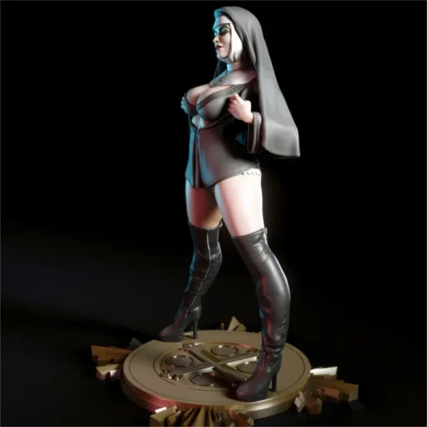 1/24 Miniature Resin Figure Model Kit 75mm Sexy Nun Statue Modelling Unpainted Kits Diy Toys A118 - Image 3
