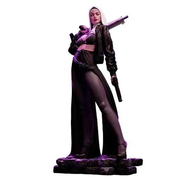 Woman With A Machine Gun Miniature Figure 1:24 Resin Model Kit Unpainted Plastic Model Kit Anime Figure A563 - Image 2