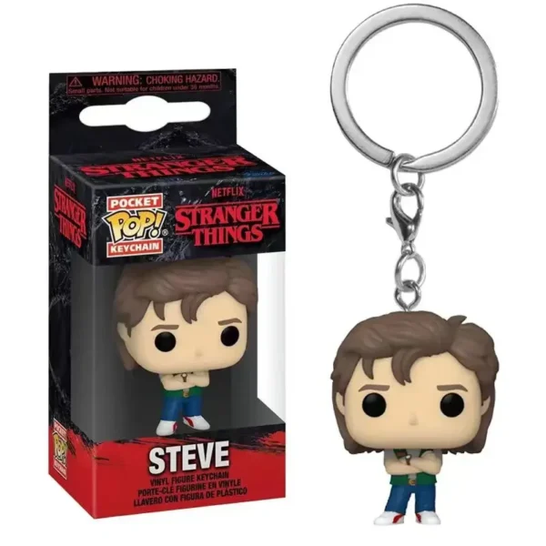 2024 New NETFLIX Funko Pop Pocket Pop Keychain Eleven Barb Robin Steve Dustin Vinyl Figure Key Ring Model Toys - Image 2