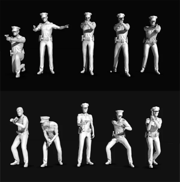 54mm Figures Resin 1/35 Accessories Policeman Modelling Unpainted Kits Hobby Modelismo Diy Toys A358