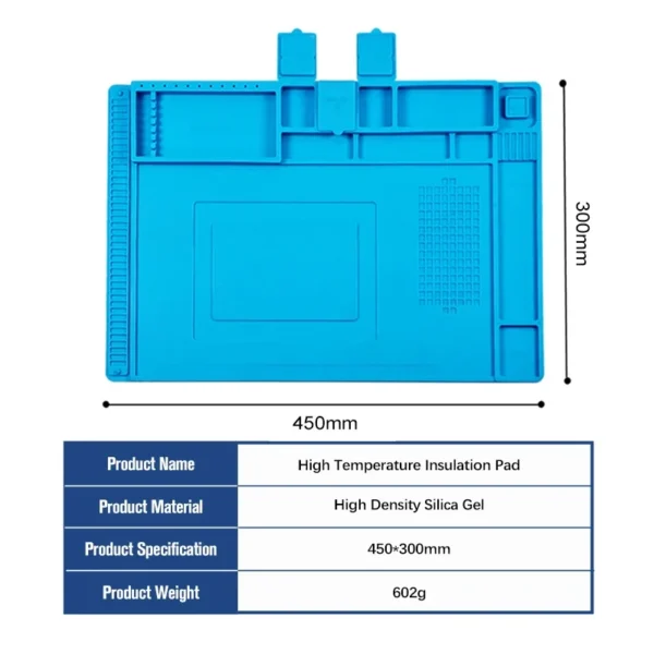 ESD Heat Insulation Soldering Resistance High Temperature Insulation Pad With Magnet Silicone Welding Working Mat By PROSTORMER - Image 2