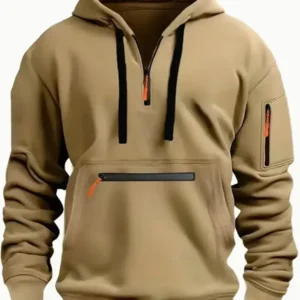 Cross-border autumn and winter new men's hoodie hooded arm zipper long sleeve pullover trend fashion hoodie top