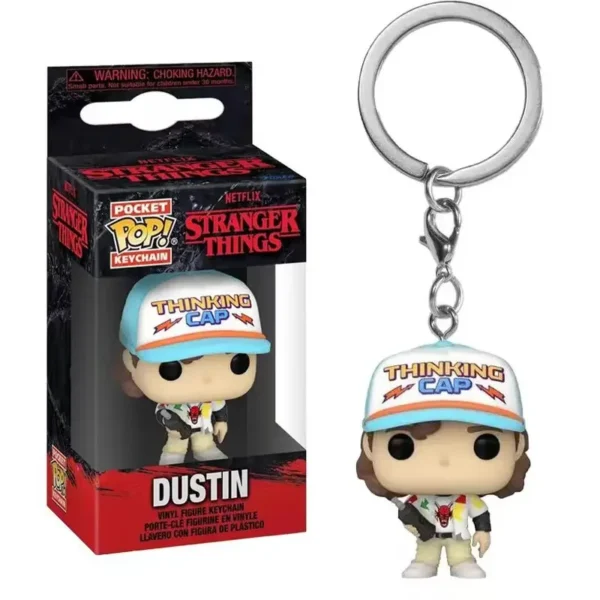 2024 New NETFLIX Funko Pop Pocket Pop Keychain Eleven Barb Robin Steve Dustin Vinyl Figure Key Ring Model Toys - Image 5