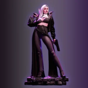 Woman With A Machine Gun Miniature Figure 1:24 Resin Model Kit Unpainted Plastic Model Kit Anime Figure A563