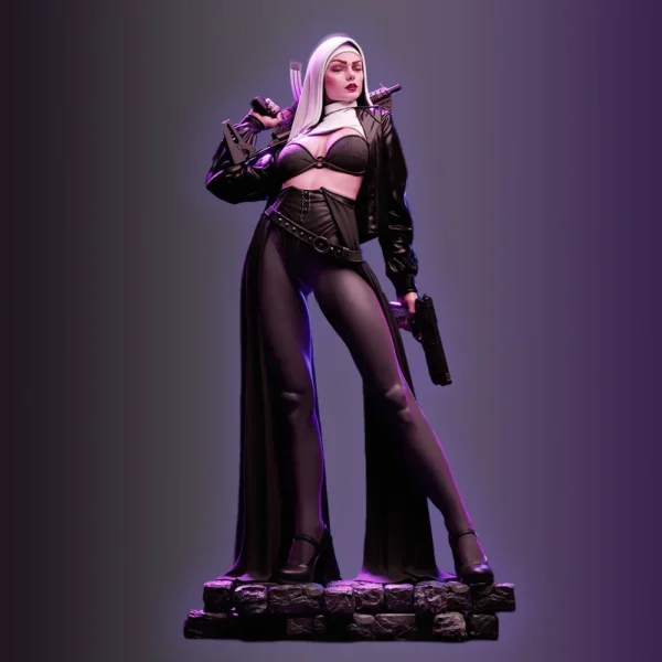 Woman With A Machine Gun Miniature Figure 1:24 Resin Model Kit Unpainted Plastic Model Kit Anime Figure A563