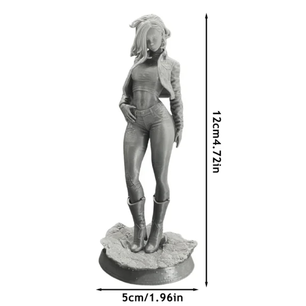 Anime Figure Android 18 Resin Figure Miniature 1:16 Resin Model Kit Unpainted Plastic Model Kit A442 - Image 2