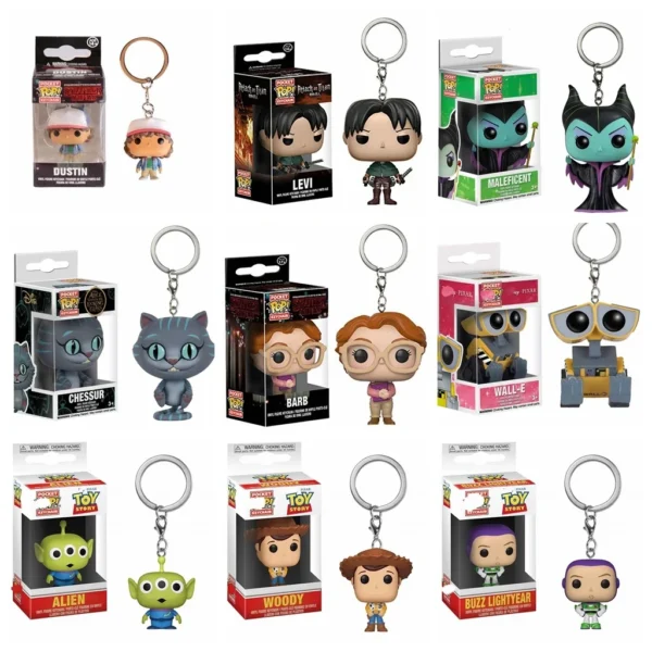 FUNKO POP Frozen Keychain Toy Story Wall-E Minions Dragon Ball Naruto One Piece Action Figure Toy L02 Kids Gifts - Image 4