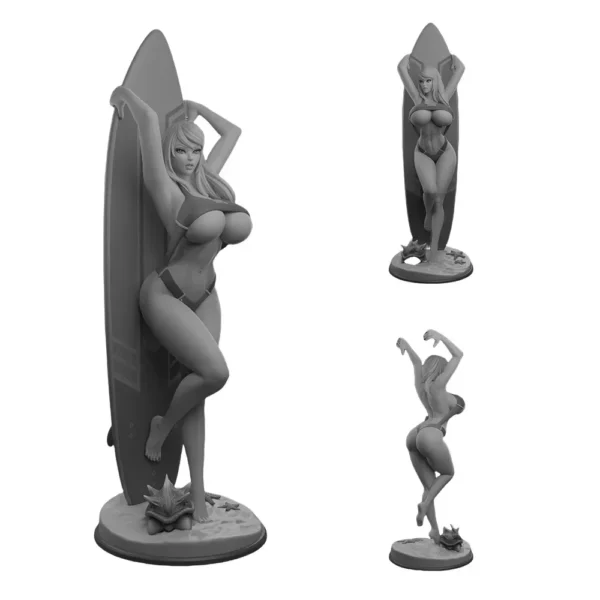 Samus Surf Girl Miniature Figure 1:18 Resin Model Kit Unpainted Plastic Model Kit Anime Figure A463 - Image 2