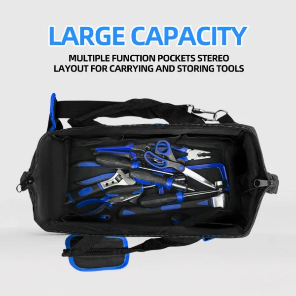 16/18inch Waterproof Tool Bag with Bag Shoulder Strap Belt Electrician Portable Working Tools Storage Bags By PROSTORMER - Image 5