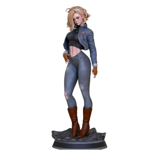 Anime Figure Android 18 Resin Figure Miniature 1:16 Resin Model Kit Unpainted Plastic Model Kit A442 - Image 3