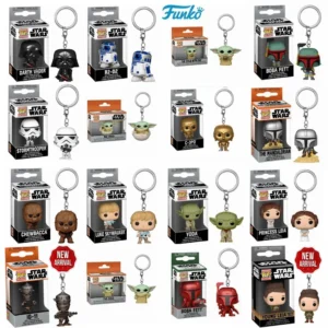 FUNKO POP Star Wars New Yong Leiya with Lola IG-11 Skywalker Chubacca R2-D2 Darth Vader Stromtrooper Pocket Pop Keychain Toys