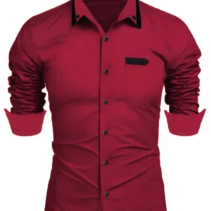 Spring and autumn new hot European code shirt men's Casual Fashion slim Business young men trend Long-sleeved shirt