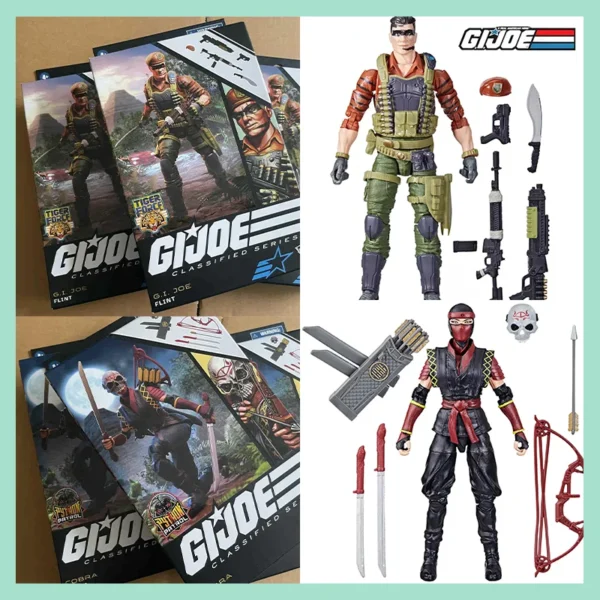 In Stock Original G.I.Joe Classified Series GI JOE Figure Flint Python Patrol Red Ninja Vypra Action Figures Doll Model Toy Gift