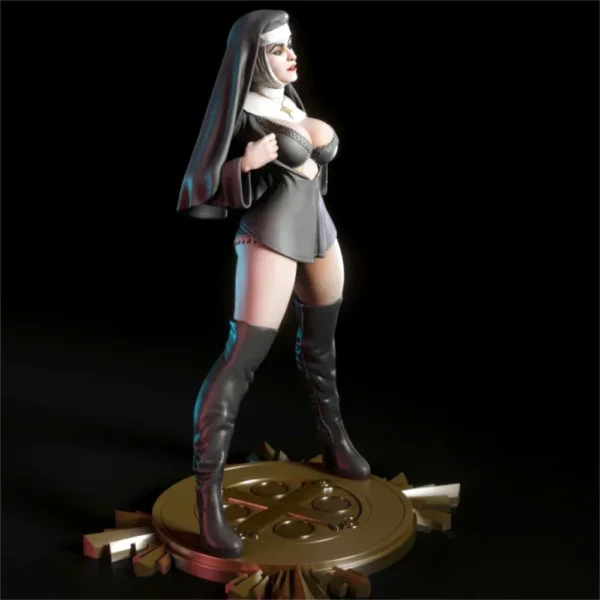 1/24 Miniature Resin Figure Model Kit 75mm Sexy Nun Statue Modelling Unpainted Kits Diy Toys A118 - Image 2