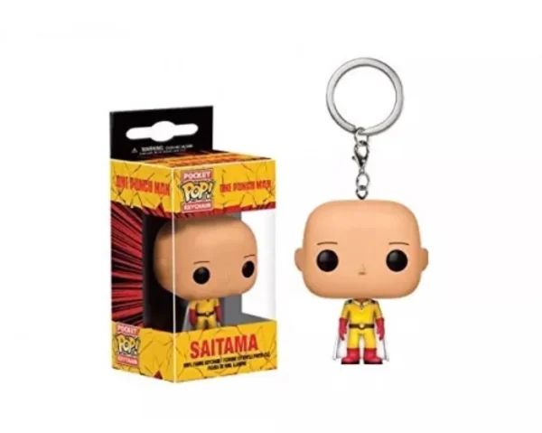 Funko japan Anime ONE PUNCH-MAN Saitama Pocket POP Keychain Action Figure Toys Collection Saitama Keyrings Birthday Gift