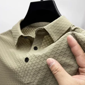 Waffle Ice Silk short-sleeved T-shirt men's shirt collar Summer hot selling high-end mesh POLO shirt