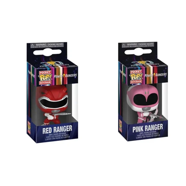 Funko Pop POWER RANGERS Pocket Pop Keychain New Arrival Pink Rangers Red Blue Yellow Ranger Vinyl Figure Collection Model Toys - Image 2
