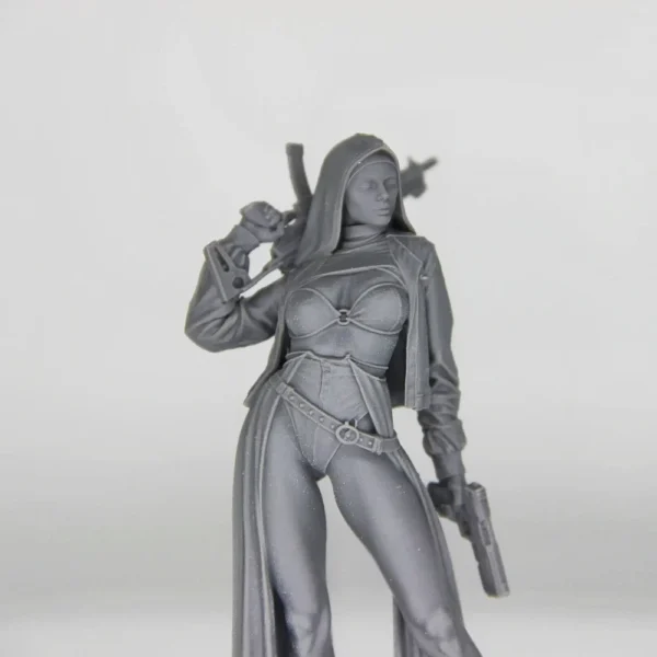 Woman With A Machine Gun Miniature Figure 1:24 Resin Model Kit Unpainted Plastic Model Kit Anime Figure A563 - Image 4