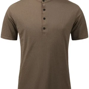 2024 Ice ribbon button collar Short-sleeved T-shirt Middle-aged men's Summer top thin Quick-drying T-shirt