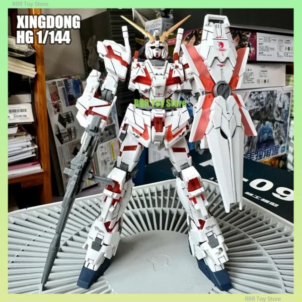 XINGDONG HG 1/144 Assembly Model Kit Rx-0 Unicorn Destroy Mode Collection Action Figures Robot Plastic Model Hobby Toys Gifts