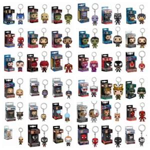 Funko Pop Captain America Inro Man Deadpool Spider Man Thanos Thor Keychain Toys Vinyl Doll Collectible Toy Figure Kid Gift l03